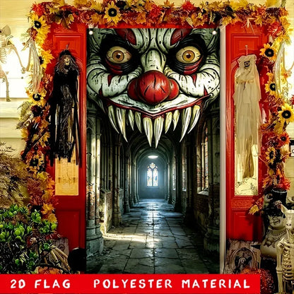 Halloween Decorations Door Banner SpookyZombie Theme Wall Decor Indoor Outdoor Haunted House Themed Party Decoration