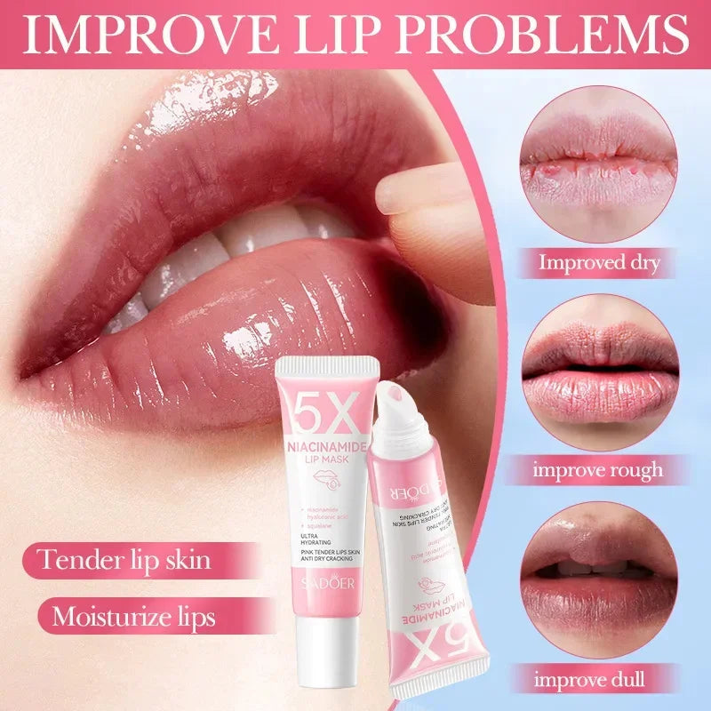 5x Nicotinamide Remove Dark Lip Balm Anti Cracking Gloss Powder Lip Mask Exfoliating Moisturizing Lipstick  Reduce Lip Lines ﻿