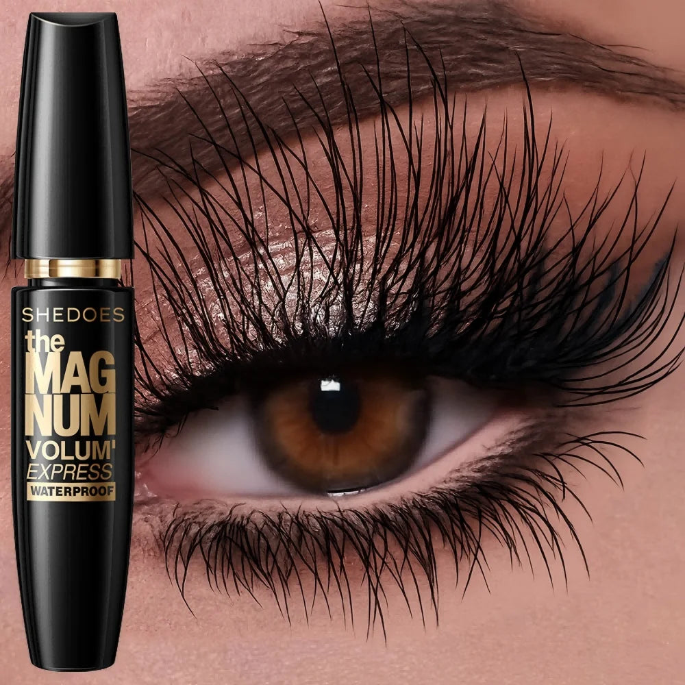 5D Black Waterproof Mascara Lengthens Eyelashes Extension Thick Silk Fiber Mascara Female Makeup Eye Cosmetics Tools for Gifts