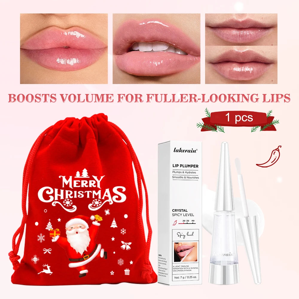 Lakerain Lip Plumper Moisturizing Lip Gloss Transparent Plump Lips Care Lip Stuffer Gift Korean Cosmetics
