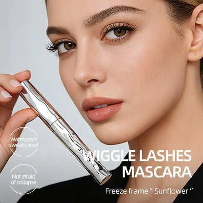Waterproof Metallic Tube Mascara Black Silk Fiber Long Curling Non-Clumping Eyelash 3D Lengthening Mascara 1/2pcs