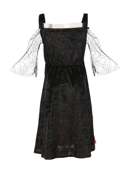 Girls Witch Halloween Costume, set includes dress and pointed hat for Halloween party and role‑play activities.
