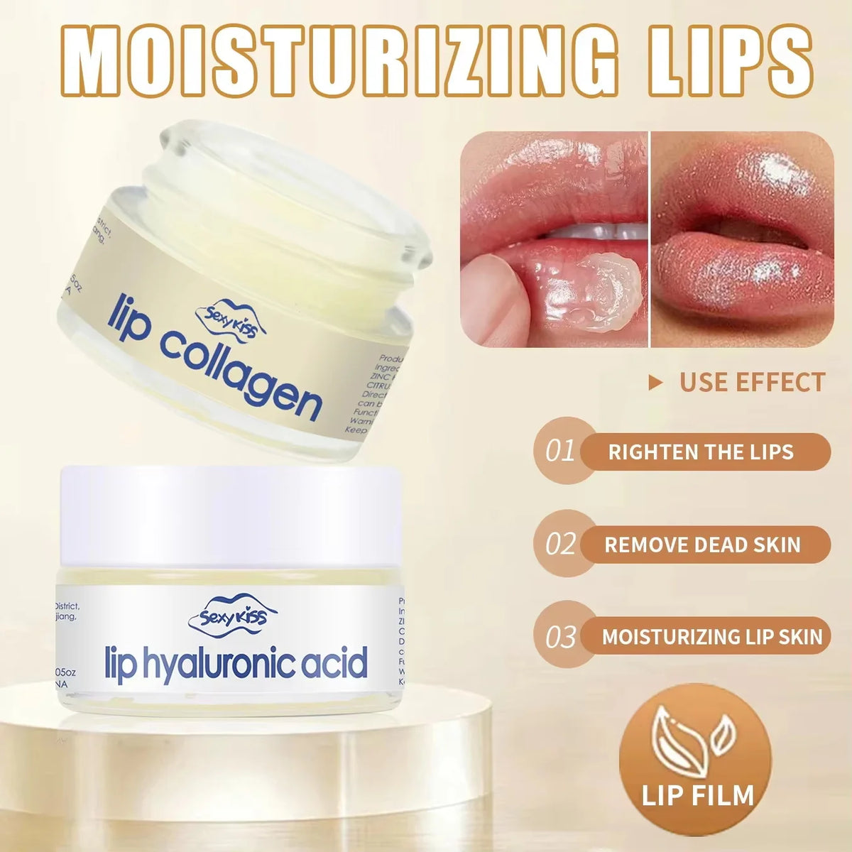 Hyaluronic Acid Collagen Sleep Lip Mask 20g Deep Hydration Lasting Moisturizing Exfoliation Day And Night Can Be Given As A Gift