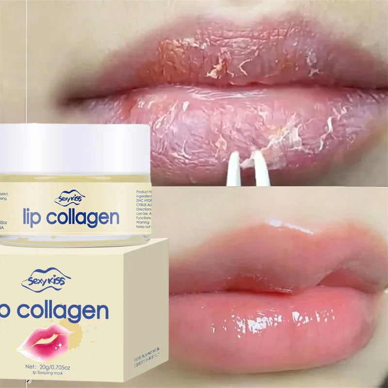 Hyaluronic Acid Collagen Sleep Lip Mask 20g Deep Hydration Lasting Moisturizing Exfoliation Day And Night Can Be Given As A Gift