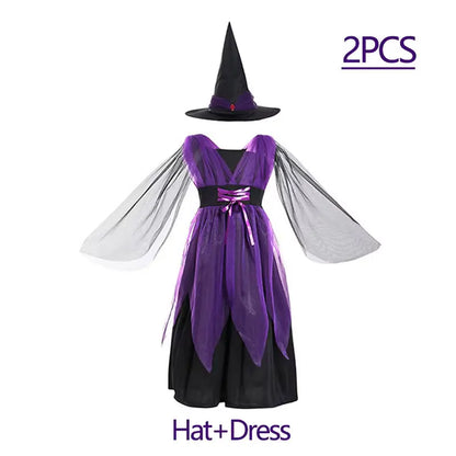 2026 Halloween Costume for Girls Cosplay Dress Scarlet Witch Vampire Bat Devil Ghost Carnival Party Stage Performance Clothes