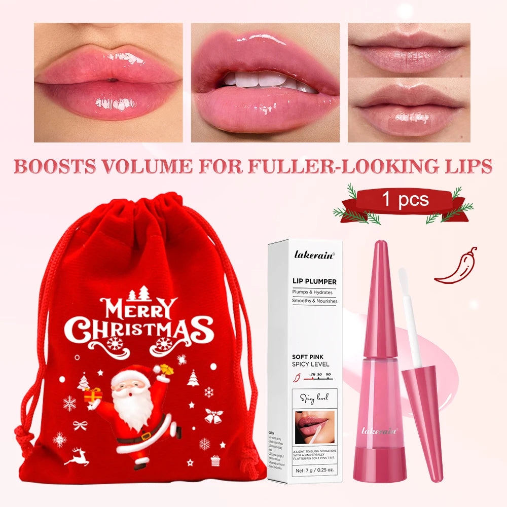 Lakerain Lip Plumper Moisturizing Lip Gloss Transparent Plump Lips Care Lip Stuffer Gift Korean Cosmetics