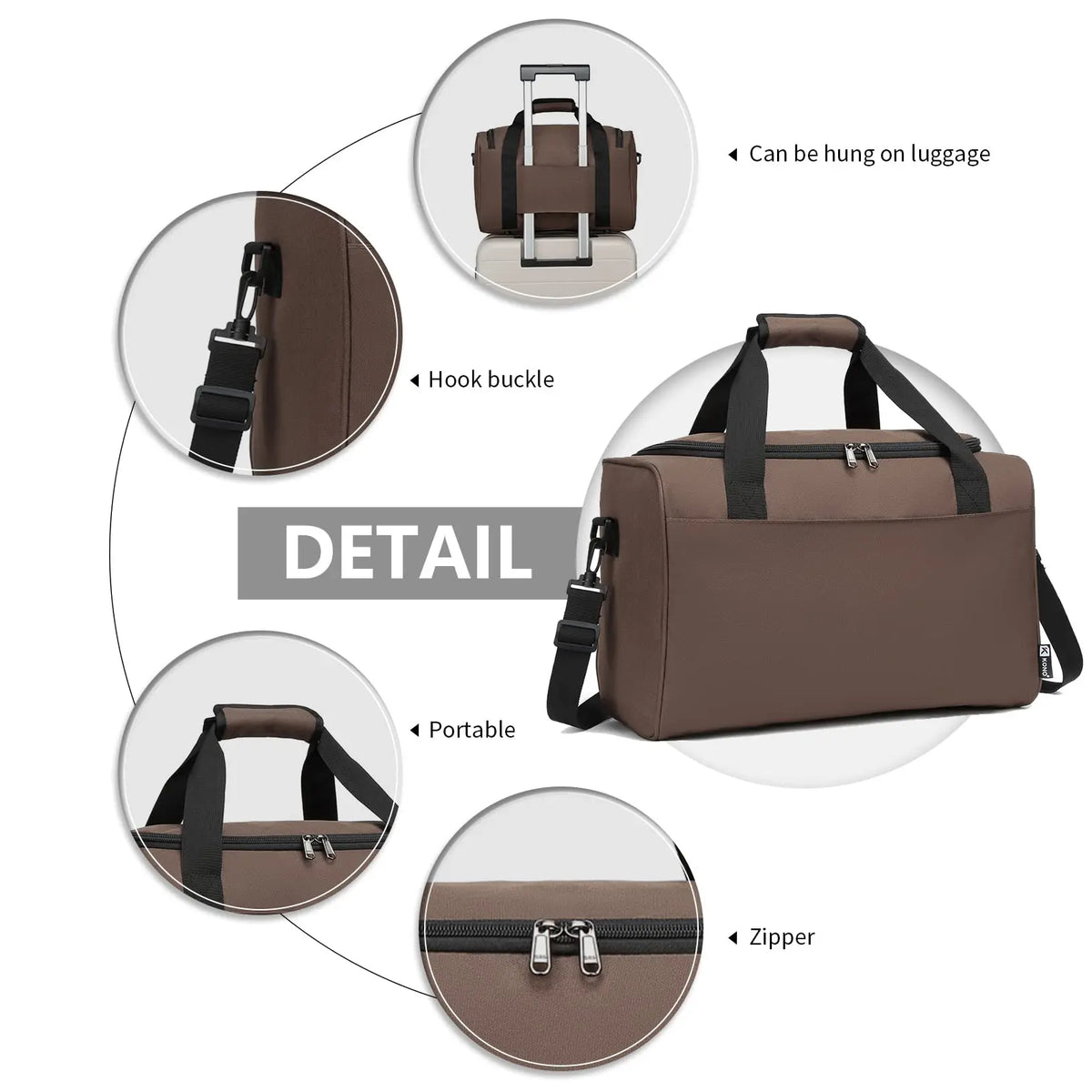 KONO 40x20x2 5 hand luggage bag for Ryanair, travel bag for airplane, men and WOMEN'S Weekender, maximum size with
