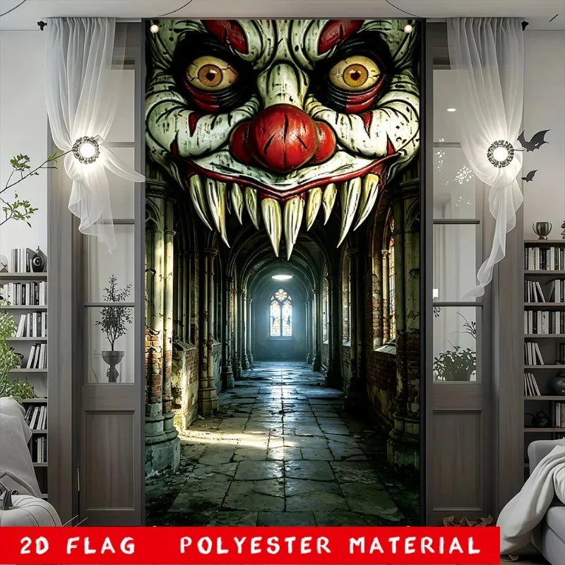 Halloween Decorations Door Banner SpookyZombie Theme Wall Decor Indoor Outdoor Haunted House Themed Party Decoration