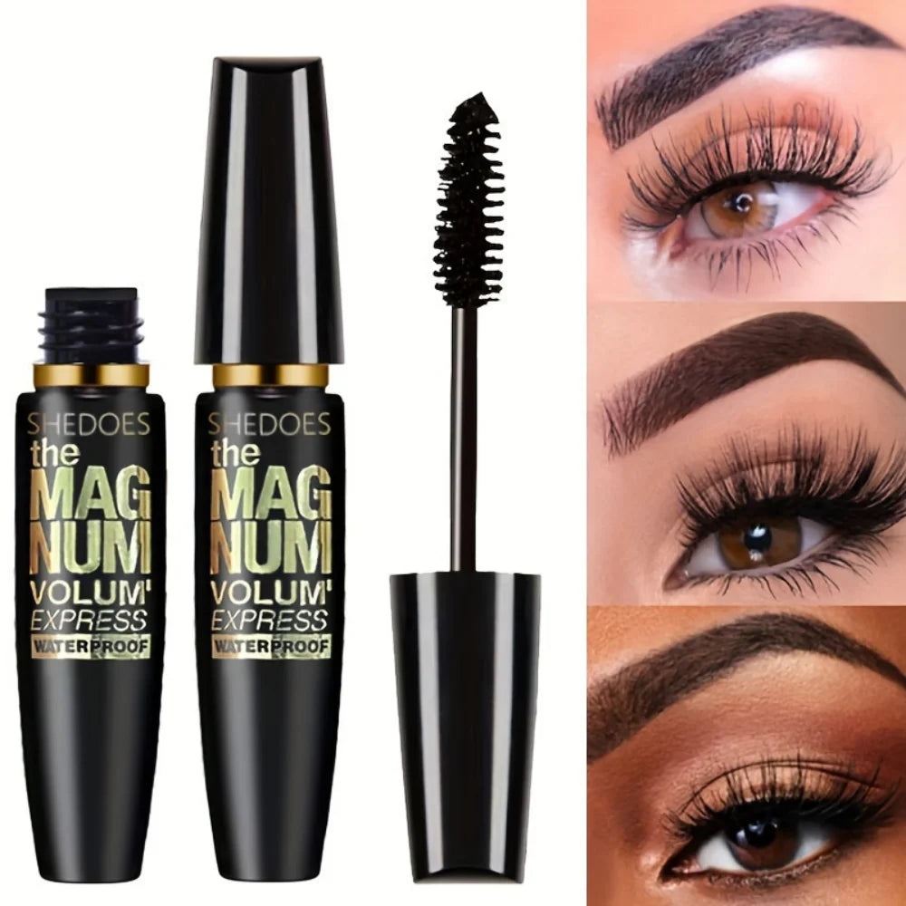 5D Black Waterproof Mascara Lengthens Eyelashes Extension Thick Silk Fiber Mascara Female Makeup Eye Cosmetics Tools for Gifts
