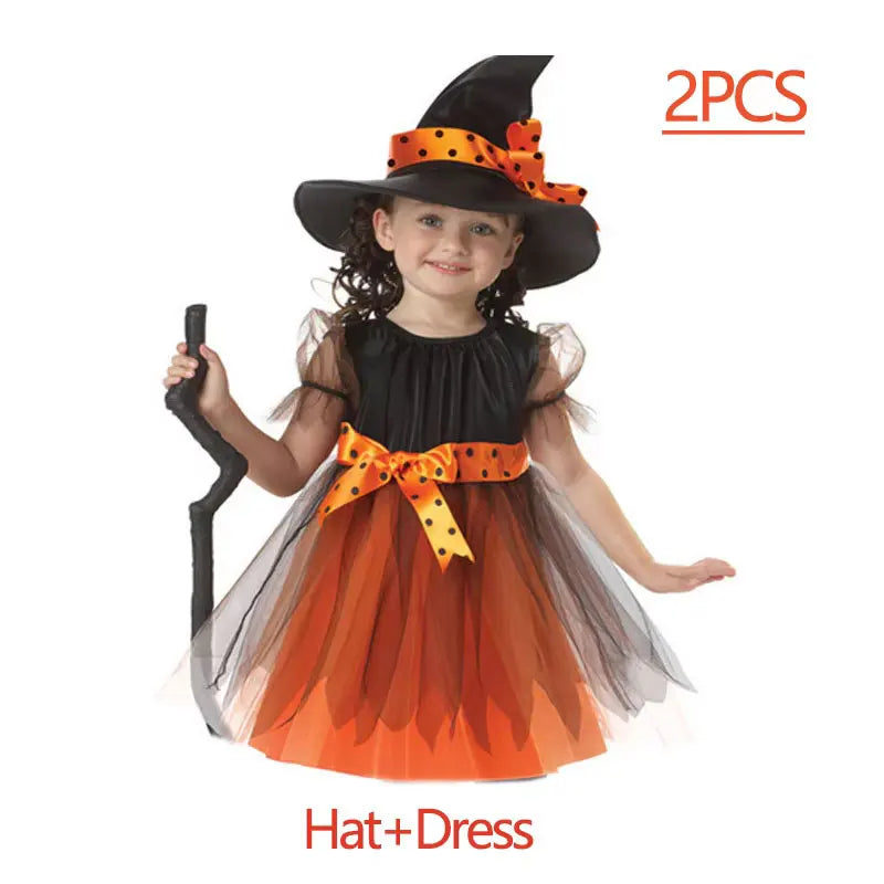 2026 Halloween Costume for Girls Cosplay Dress Scarlet Witch Vampire Bat Devil Ghost Carnival Party Stage Performance Clothes