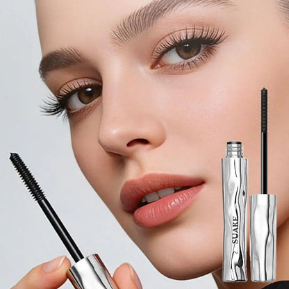 Waterproof Metallic Tube Mascara Black Silk Fiber Long Curling Non-Clumping Eyelash 3D Lengthening Mascara 1/2pcs