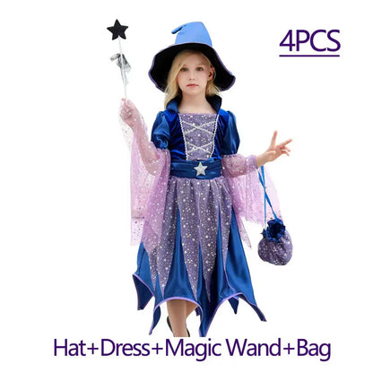 2026 Halloween Costume for Girls Cosplay Dress Scarlet Witch Vampire Bat Devil Ghost Carnival Party Stage Performance Clothes