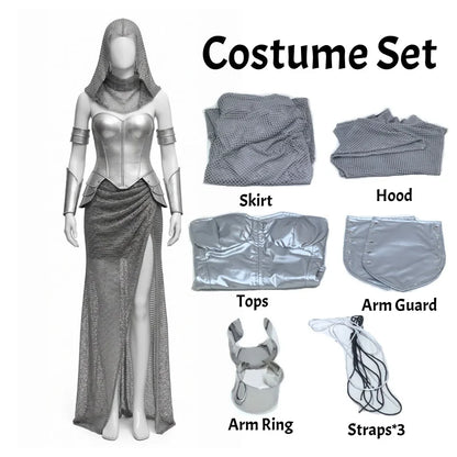 Women Halloween Costume Medieval Knight Princess Dress Renaissance Warrior Cosplay Outfit Set Party Role Play Costume