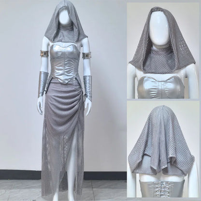 Women Halloween Costume Medieval Knight Princess Dress Renaissance Warrior Cosplay Outfit Set Party Role Play Costume